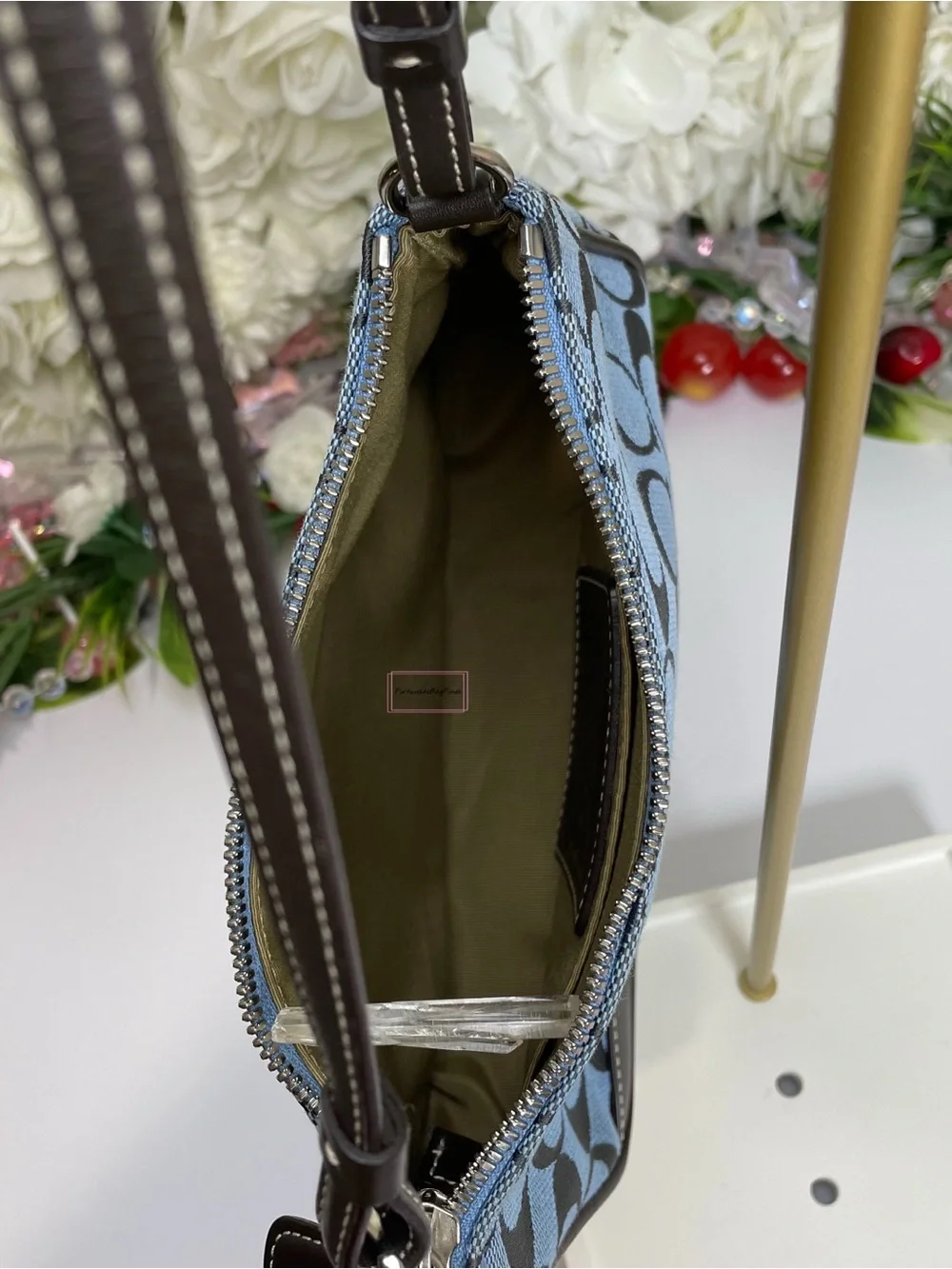 Y2K Vintage Coach 6094 Demi Mini Bag Cadet Blue Brown 2000s Coach Purse